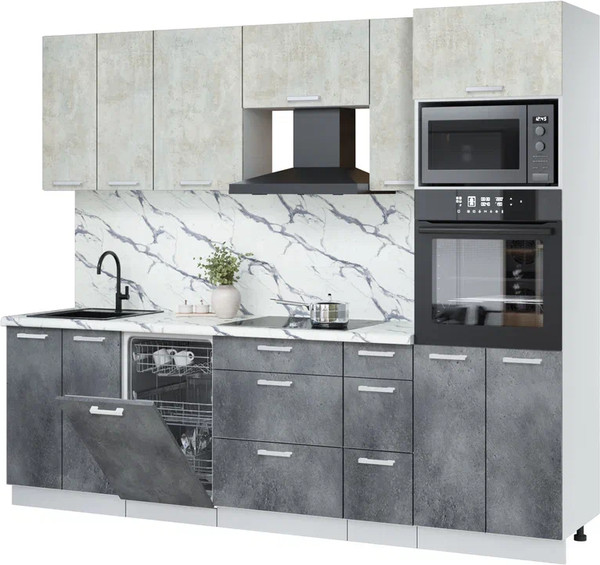 Кухонный гарнитур Интерлиния Мила Лайт 2.55-ПМ3 - фото