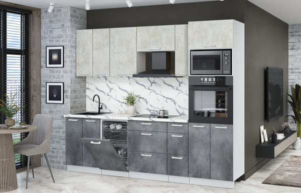 Кухонный гарнитур Интерлиния Мила Лайт 2.55-ПМ3