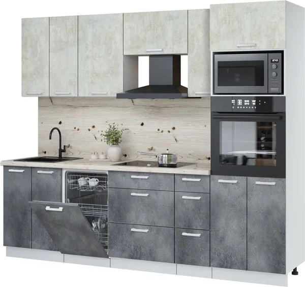 Кухонный гарнитур Интерлиния Мила Лайт 2.55-ПМ3 - фото