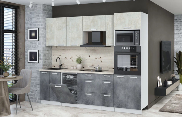 Кухонный гарнитур Интерлиния Мила Лайт 2.55-ПМ3