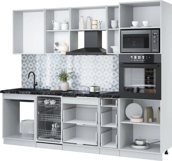 Кухонный гарнитур Интерлиния Мила Лайт 2.55-ПМ3