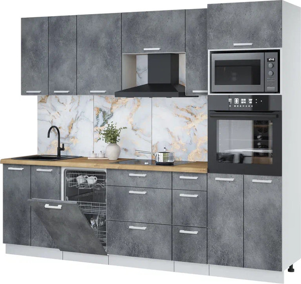 Кухонный гарнитур Интерлиния Мила Лайт 2.55-ПМ3 - фото