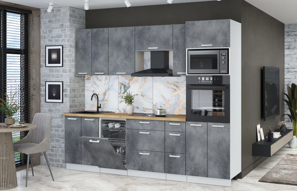 Кухонный гарнитур Интерлиния Мила Лайт 2.55-ПМ3