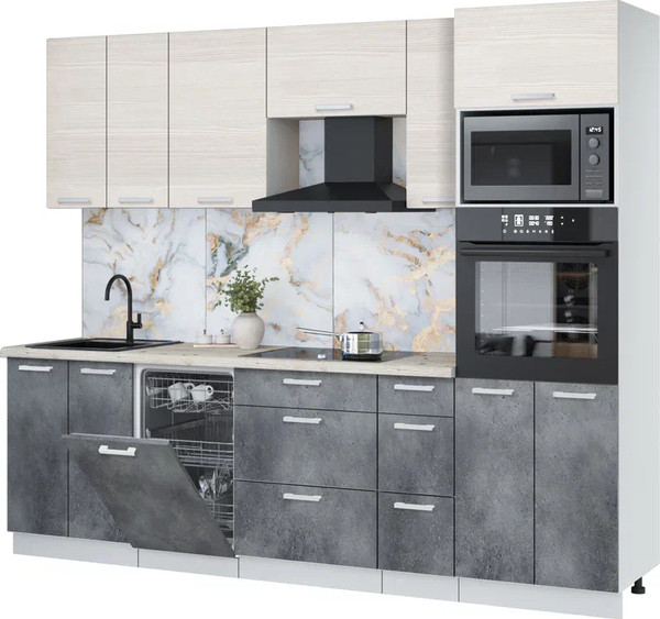 Кухонный гарнитур Интерлиния Мила Лайт 2.55-ПМ3 - фото