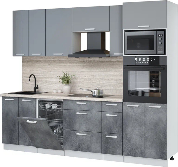 Кухонный гарнитур Интерлиния Мила Лайт 2.55-ПМ3 - фото