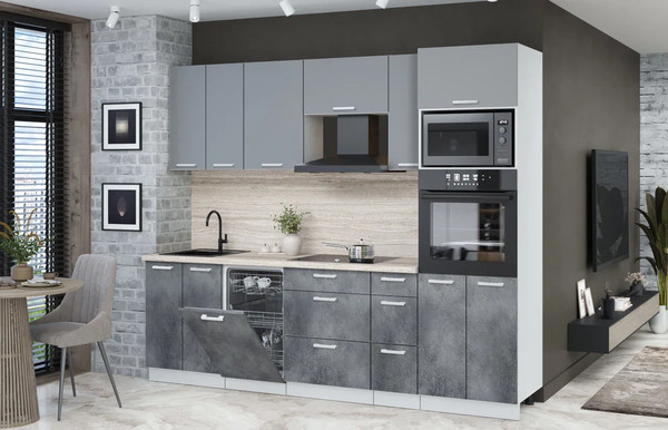 Кухонный гарнитур Интерлиния Мила Лайт 2.55-ПМ3