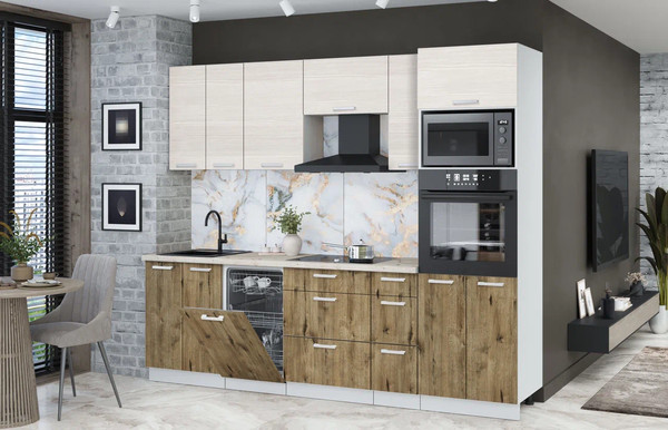 Кухонный гарнитур Интерлиния Мила Лайт 2.55-ПМ3