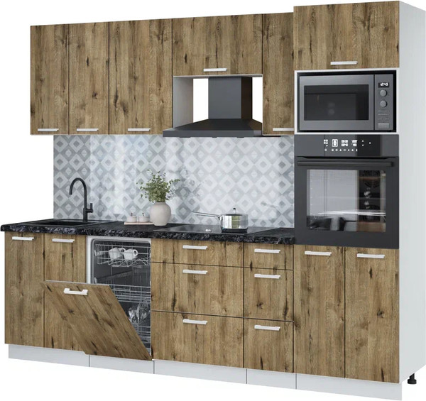 Кухонный гарнитур Интерлиния Мила Лайт 2.55-ПМ3 - фото