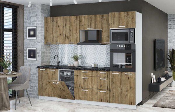 Кухонный гарнитур Интерлиния Мила Лайт 2.55-ПМ3