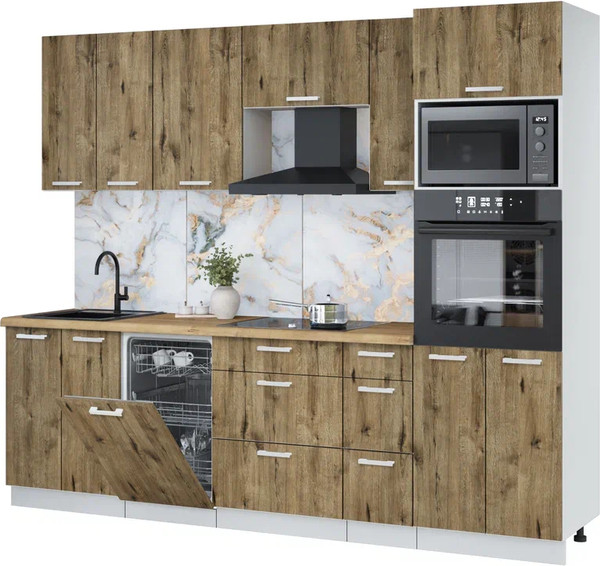 Кухонный гарнитур Интерлиния Мила Лайт 2.55-ПМ3 - фото