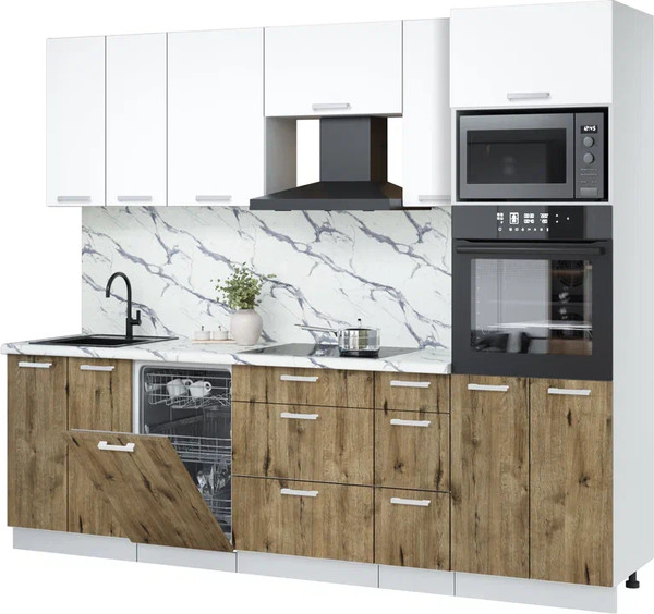 Кухонный гарнитур Интерлиния Мила Лайт 2.55-ПМ3 - фото