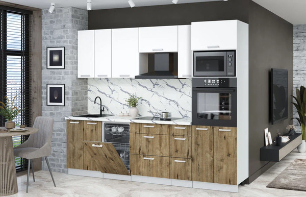 Кухонный гарнитур Интерлиния Мила Лайт 2.55-ПМ3