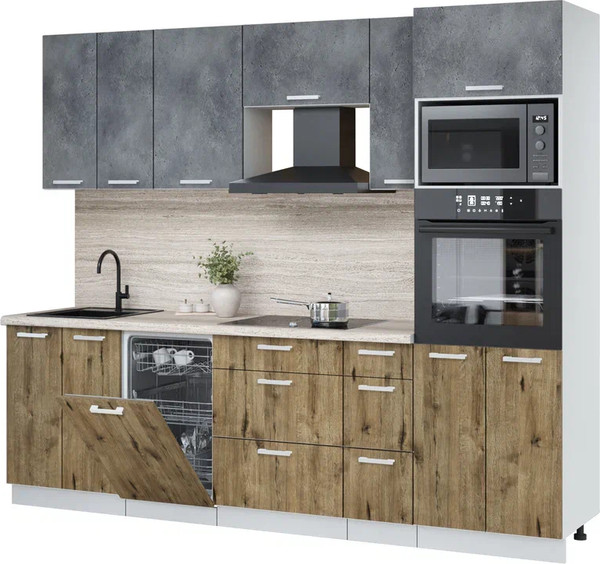 Кухонный гарнитур Интерлиния Мила Лайт 2.55-ПМ3 - фото