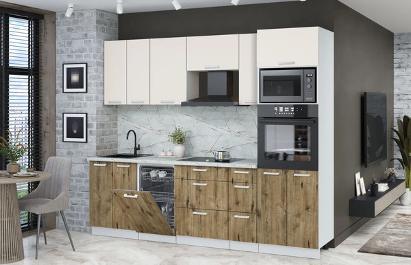 Кухонный гарнитур Интерлиния Мила Лайт 2.55-ПМ3