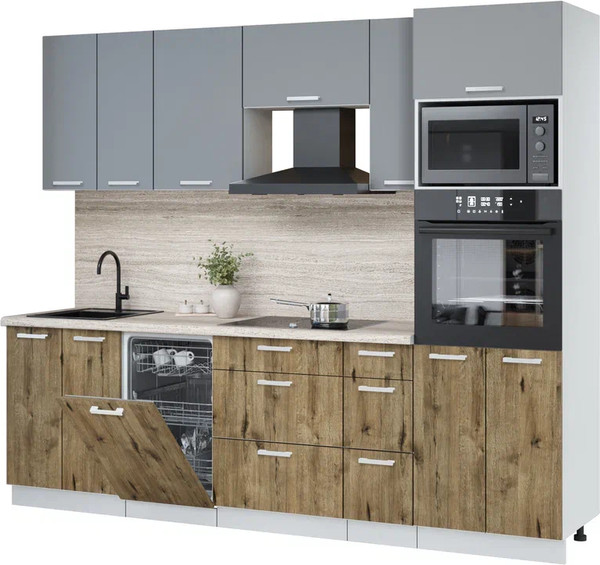 Кухонный гарнитур Интерлиния Мила Лайт 2.55-ПМ3 - фото