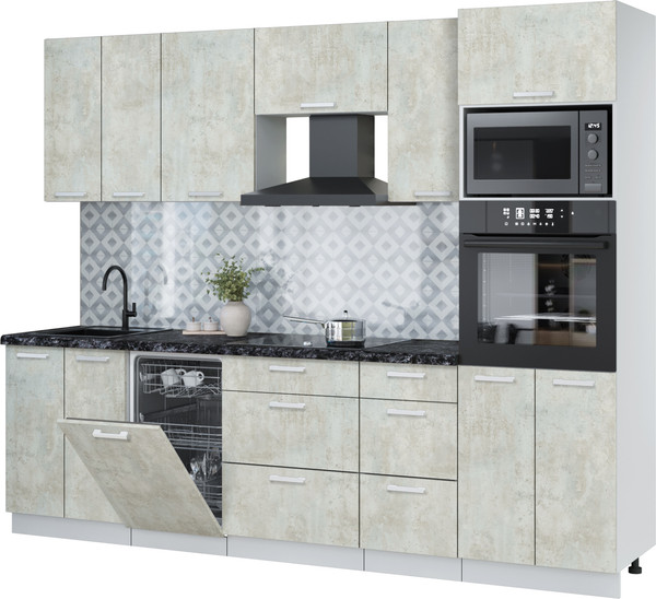 Кухонный гарнитур Интерлиния Мила Лайт 2.65-ПМ3 - фото