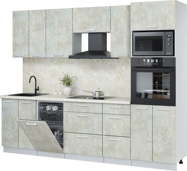 Кухонный гарнитур Интерлиния Мила Лайт 2.65-ПМ3 - фото