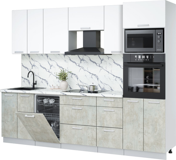 Кухонный гарнитур Интерлиния Мила Лайт 2.65-ПМ3 - фото