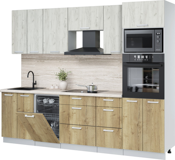 Кухонный гарнитур Интерлиния Мила Лайт 2.65-ПМ3  - фото