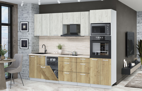 Кухонный гарнитур Интерлиния Мила Лайт 2.65-ПМ3 