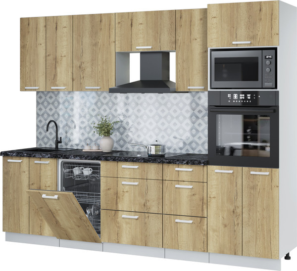 Кухонный гарнитур Интерлиния Мила Лайт 2.65-ПМ3  - фото