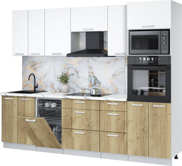 Кухонный гарнитур Интерлиния Мила Лайт 2.65-ПМ3 - фото