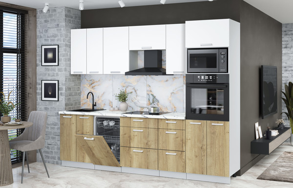 Кухонный гарнитур Интерлиния Мила Лайт 2.65-ПМ3