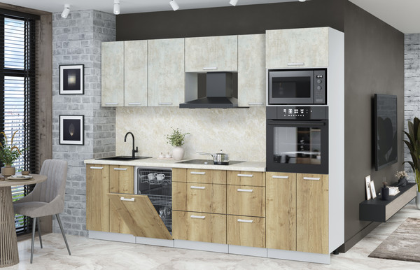 Кухонный гарнитур Интерлиния Мила Лайт 2.65-ПМ3