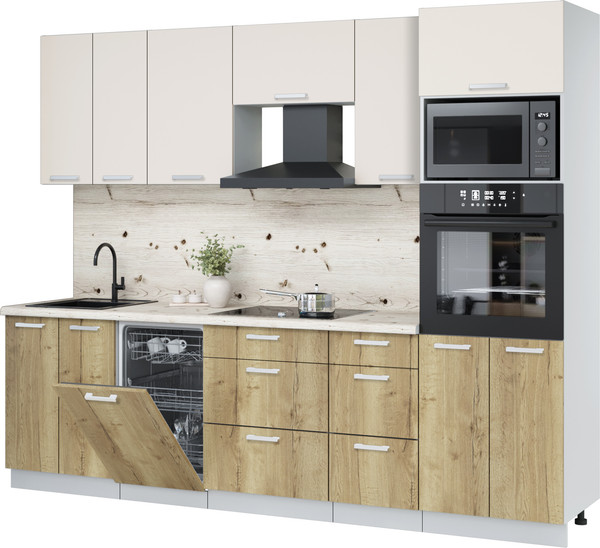 Кухонный гарнитур Интерлиния Мила Лайт 2.65-ПМ3 - фото