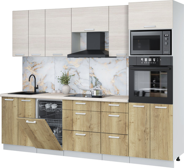 Кухонный гарнитур Интерлиния Мила Лайт 2.65-ПМ3 - фото