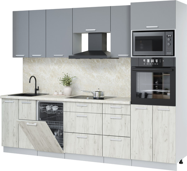 Кухонный гарнитур Интерлиния Мила Лайт 2.65-ПМ3 - фото