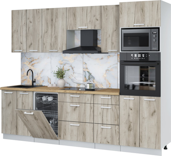 Кухонный гарнитур Интерлиния Мила Лайт 2.65-ПМ3 - фото