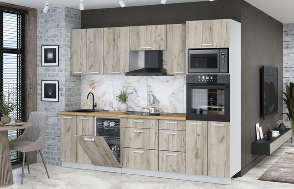 Кухонный гарнитур Интерлиния Мила Лайт 2.65-ПМ3