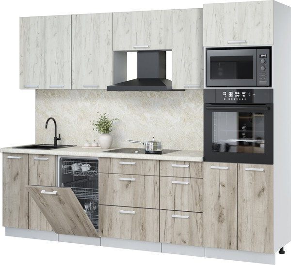 Кухонный гарнитур Интерлиния Мила Лайт 2.65-ПМ3  - фото