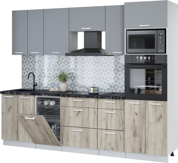 Кухонный гарнитур Интерлиния Мила Лайт 2.65-ПМ3 - фото