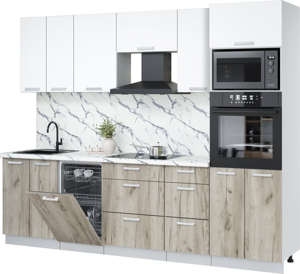 Кухонный гарнитур Интерлиния Мила Лайт 2.65-ПМ3 - фото