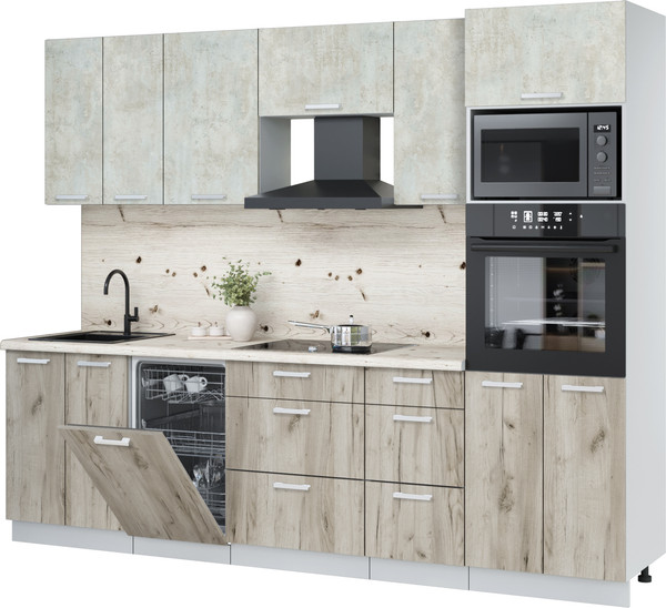 Кухонный гарнитур Интерлиния Мила Лайт 2.65-ПМ3 - фото