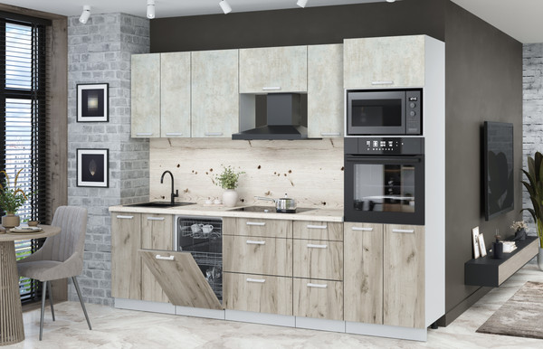 Кухонный гарнитур Интерлиния Мила Лайт 2.65-ПМ3