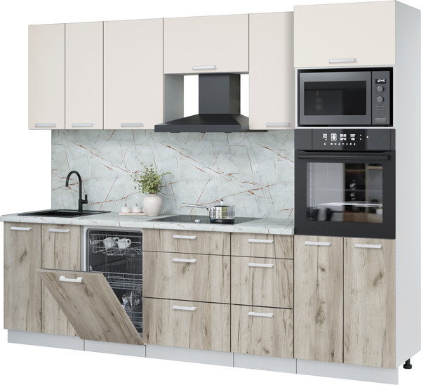 Кухонный гарнитур Интерлиния Мила Лайт 2.65-ПМ3 - фото