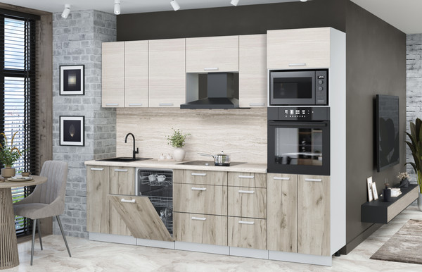 Кухонный гарнитур Интерлиния Мила Лайт 2.65-ПМ3