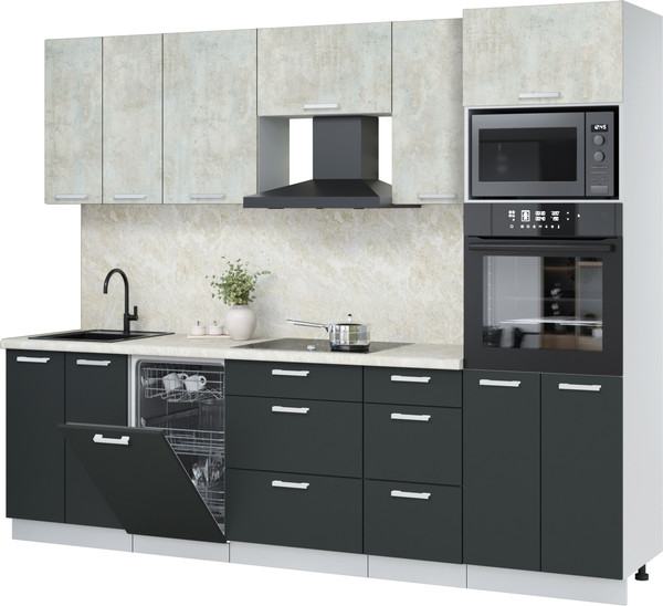 Кухонный гарнитур Интерлиния Мила Лайт 2.65-ПМ3 - фото