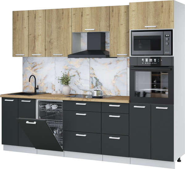 Кухонный гарнитур Интерлиния Мила Лайт 2.65-ПМ3 - фото