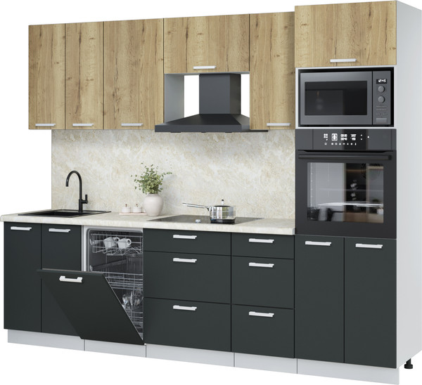 Кухонный гарнитур Интерлиния Мила Лайт 2.65-ПМ3 - фото