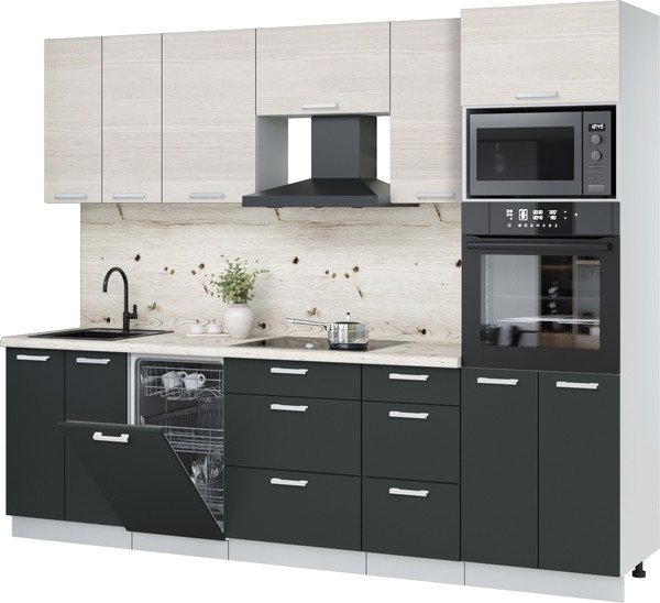 Кухонный гарнитур Интерлиния Мила Лайт 2.65-ПМ3 - фото