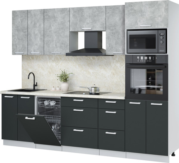 Кухонный гарнитур Интерлиния Мила Лайт 2.65-ПМ3  - фото