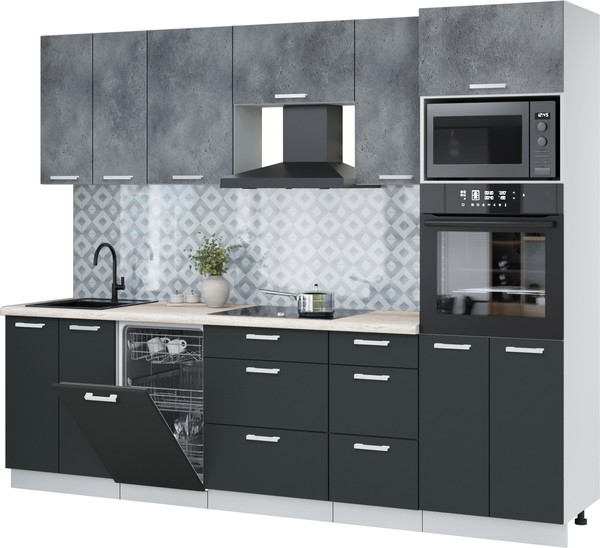 Кухонный гарнитур Интерлиния Мила Лайт 2.65-ПМ3 - фото