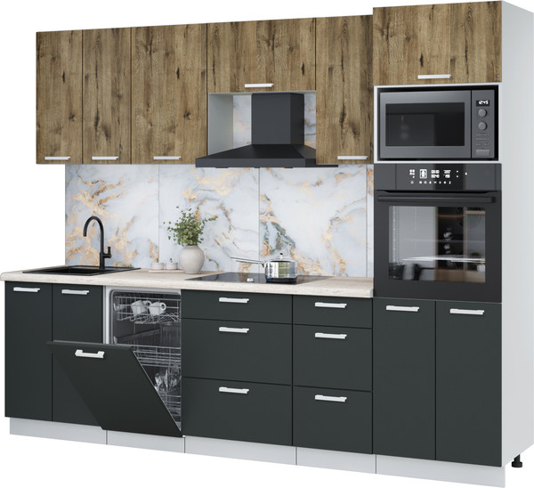 Кухонный гарнитур Интерлиния Мила Лайт 2.65-ПМ3 - фото