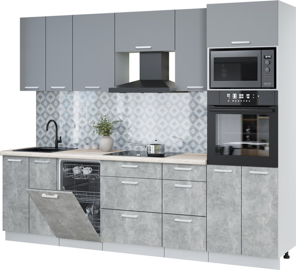 Кухонный гарнитур Интерлиния Мила Лайт 2.65-ПМ3 - фото