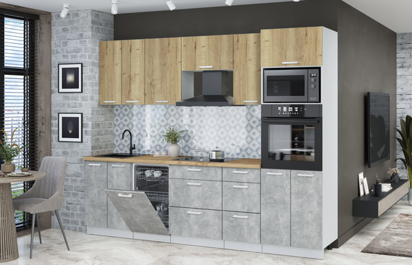 Кухонный гарнитур Интерлиния Мила Лайт 2.65-ПМ3