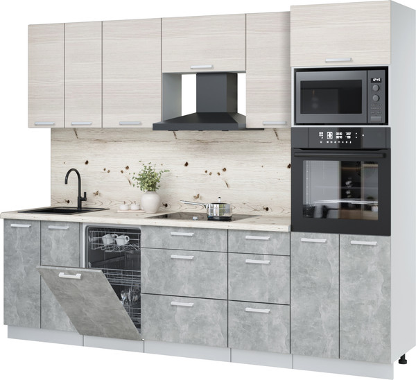 Кухонный гарнитур Интерлиния Мила Лайт 2.65-ПМ3 - фото